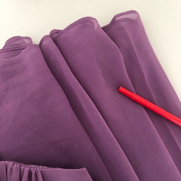 Vera Wang pleated bodice purple evening gown